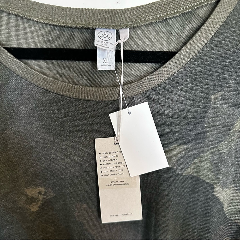 Alternative Olive Camouflage Tie-Front Short Sleeve Tee - Picture 2 of 4